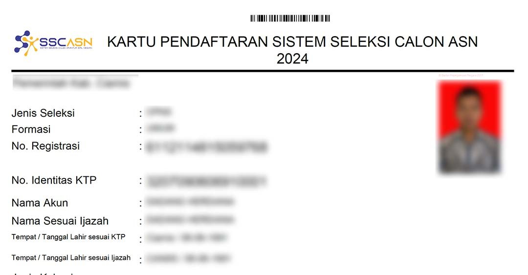 Kartu Pendaftran Akun SSCASN