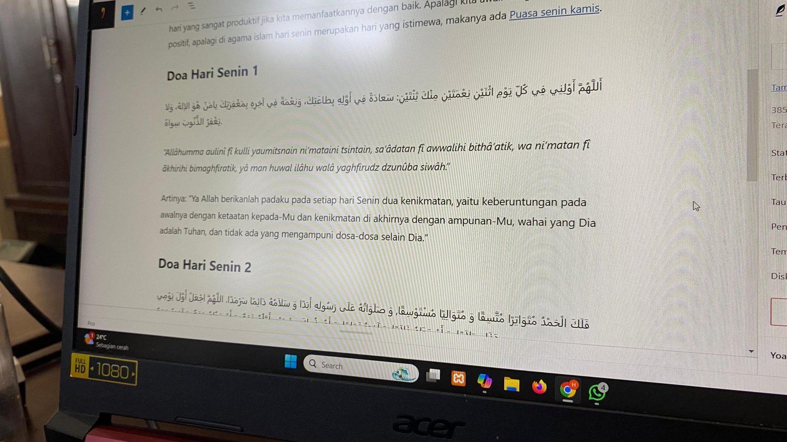 Doa Hari Senin untuk Mengawali Rutinitas