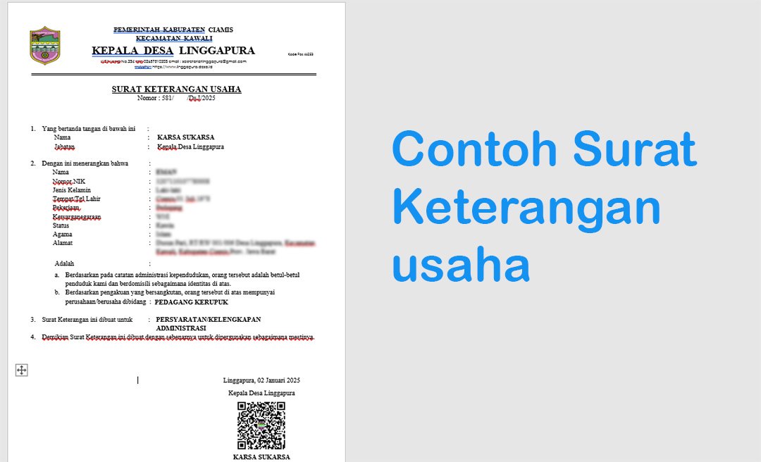 Download Contoh Format Surat Keterangan Usaha Desa