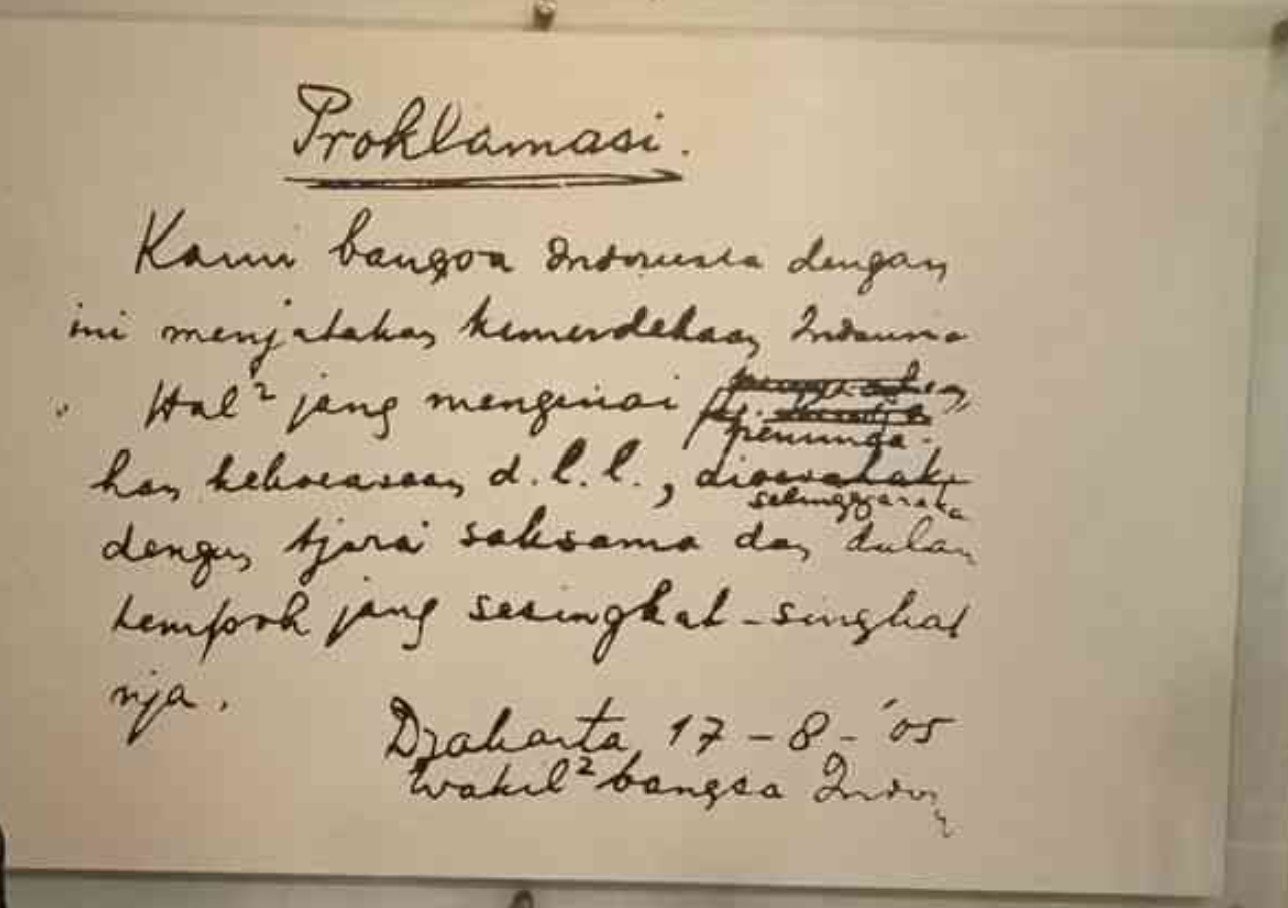 Teks Proklamasi Kemerdekaan Republik Indonesia