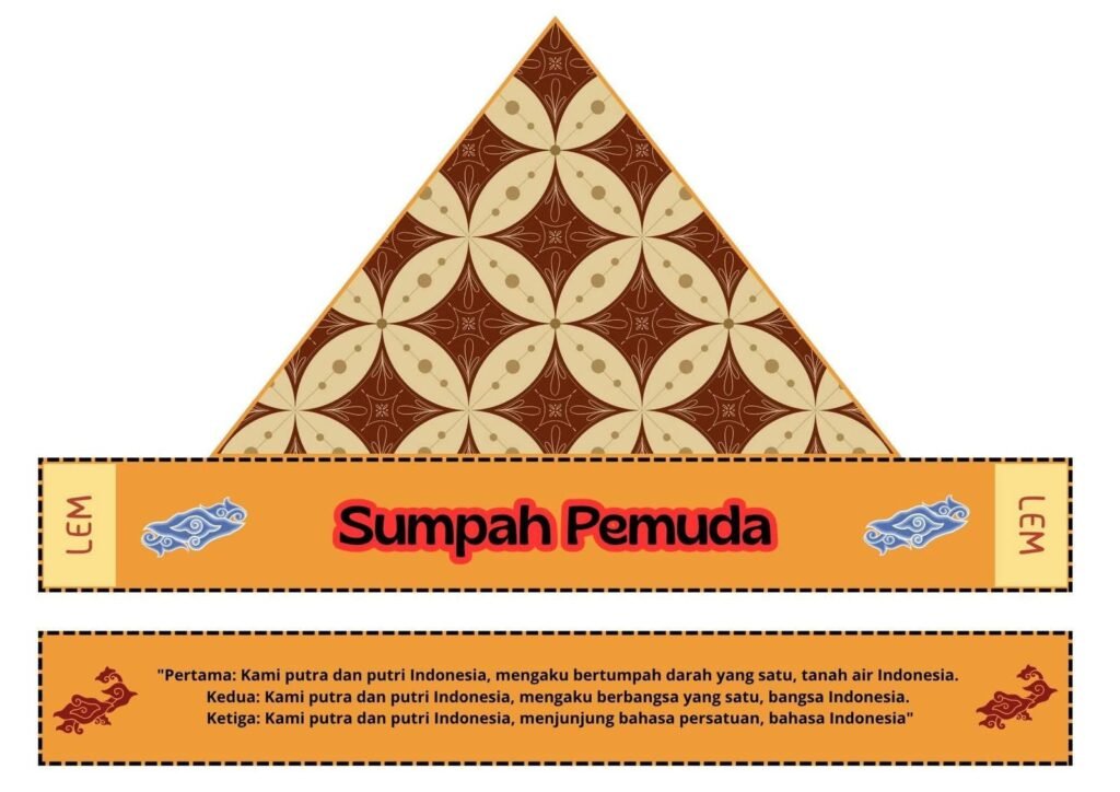 Design Ikat Kepala Anak SD Tema Hari Sumpah Pemuda